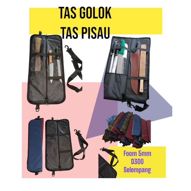 Tas Pisau Dapur / Tas Joran / Pisau Sembelih Tas Golok Sembelih Serbaguna ada busa 5mm barang aman