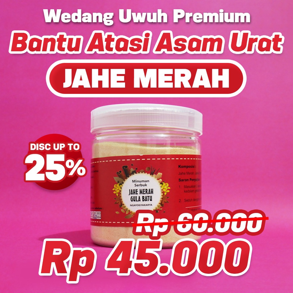 

Wedhang Uwuh Premium (Jahe Merah) - Bantu Atasi Asam Urat