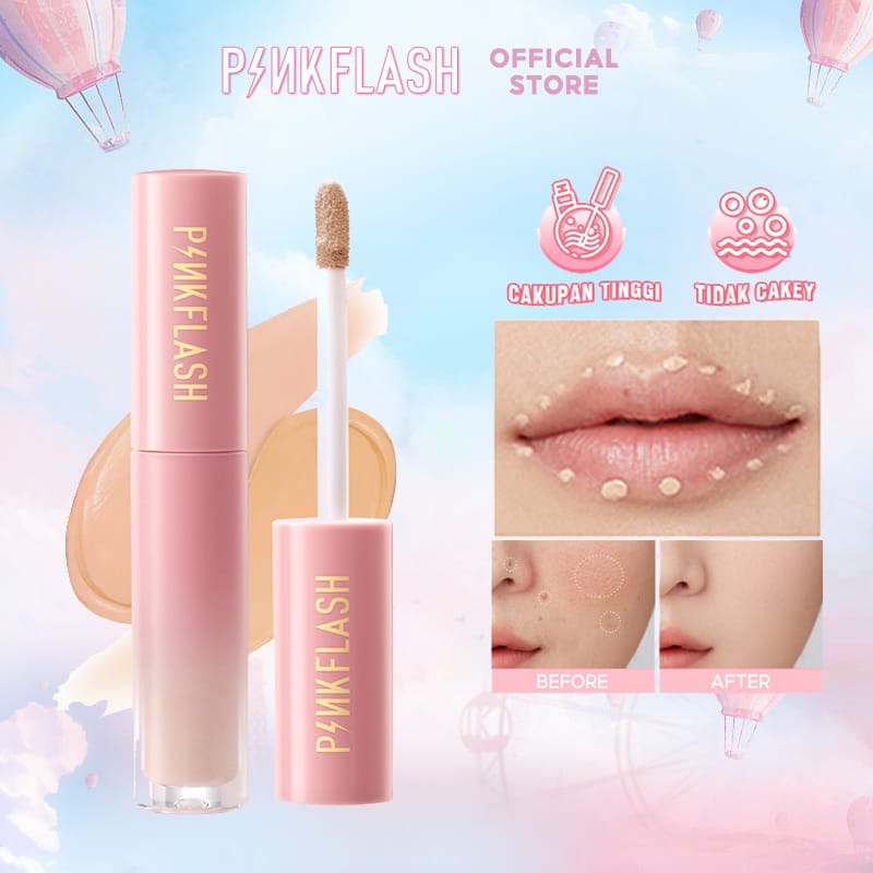 PINKFLASH OhMyBreath Breathable Liquid Concealer Tahan Lama Matte 5 Colors / PINKFLASH CONCEALER Kosmetik Arjuna