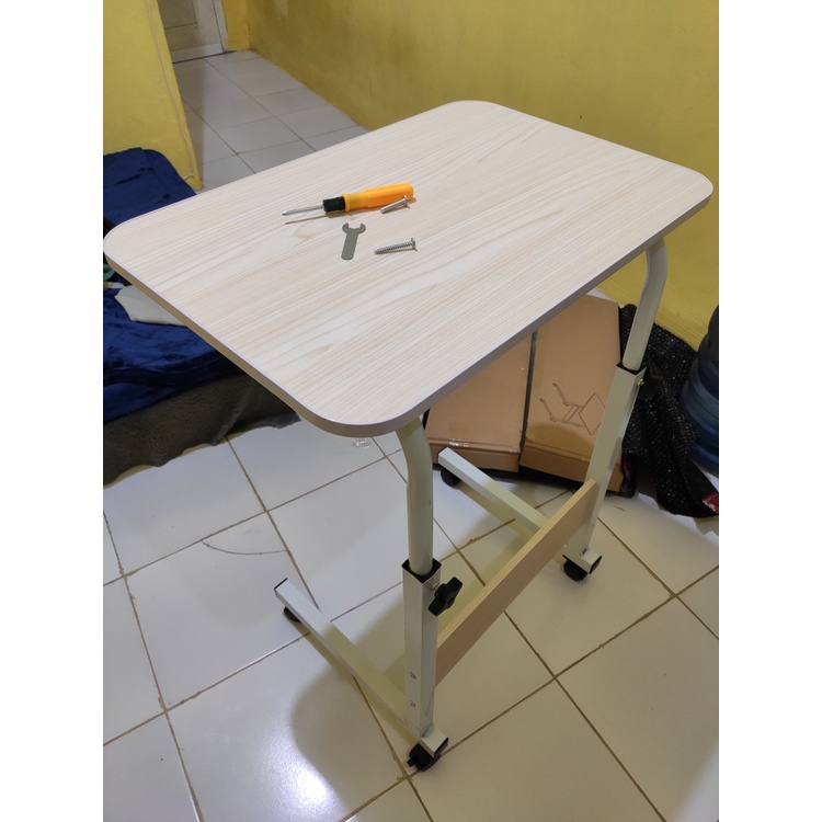 COD Meja Laptop Portable Dengan Roda Untuk Kerja Meja Belajar Lipat Adjustable Portable Rotate Laptop Desk Serbaguna SJZ01