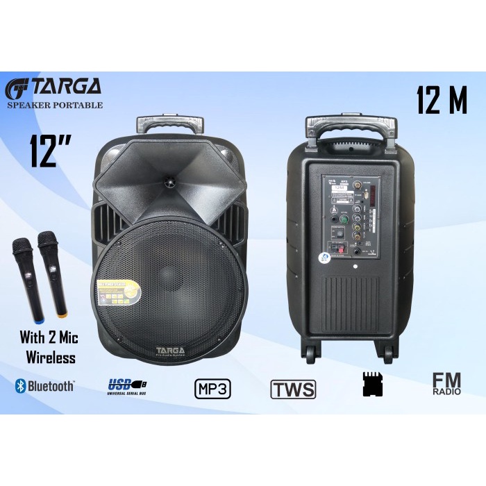 Speaker Portable Wireless Targa TR - 12M 12&quot;