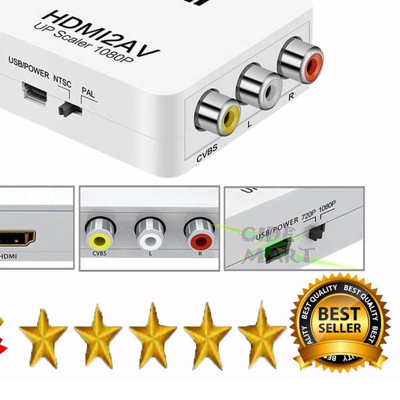 ☇ [BISA COD] HDMI TO AV / MINI BOX HDMI2AV / ANYCAST RCA CONVERTER ADAPTOR / HDMI2AV ✵