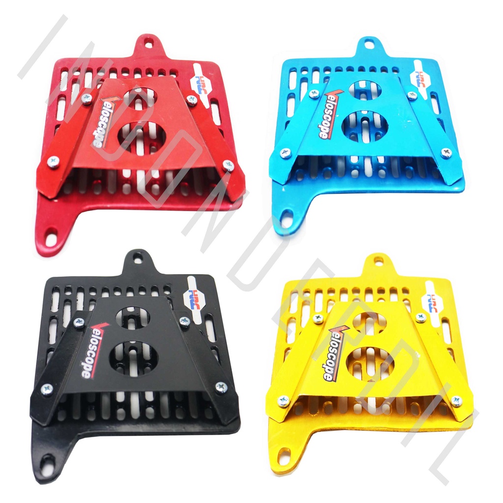 Cover Radiator Veloscope Vario New 160 New &amp; PCX 160 Baru  &amp; ADV 160 2022 Tutup-Penutup Kipas Mesin HRC Airscope  Airscop Variasi Motif Garis  Alumunium Aluminium Plus Baut