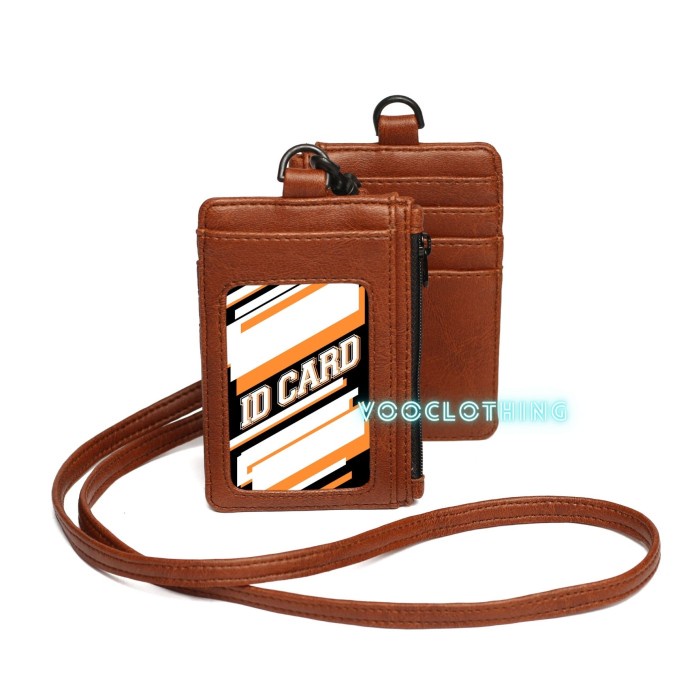 

Yar Lanyard Name Tag Holder Dompet Name Tag Id Card Kulit Resleting