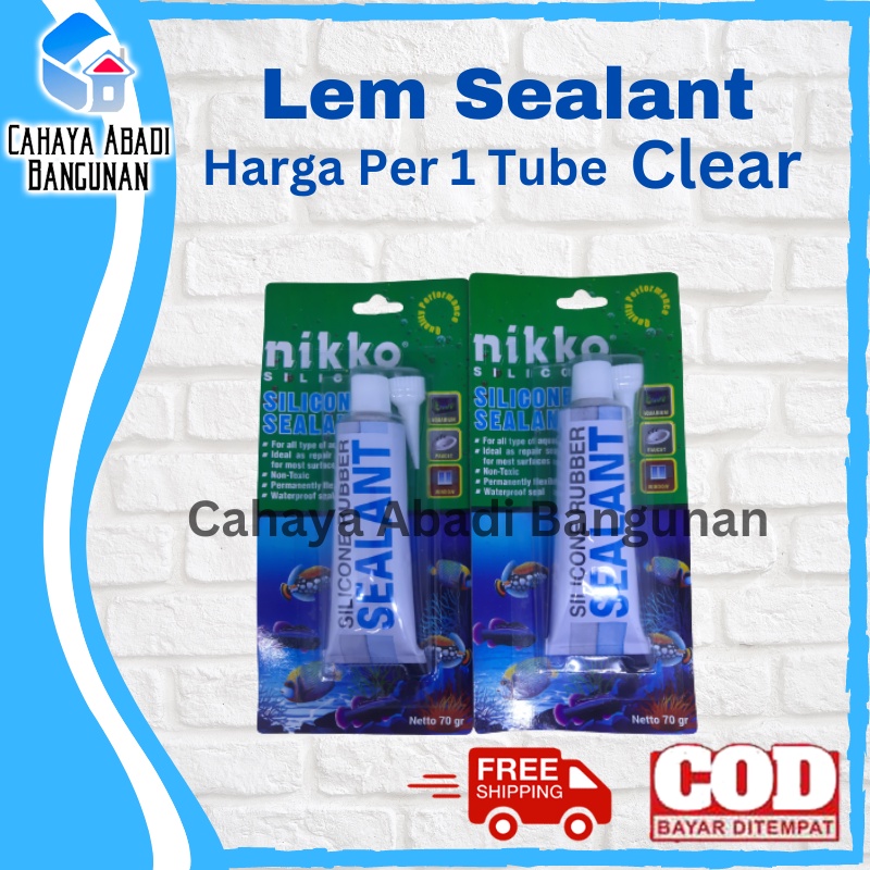 NIKKO SILICONE RUBBER SEALANT 70 GRAM - PEREKAT LEM KARET AQUARIUM