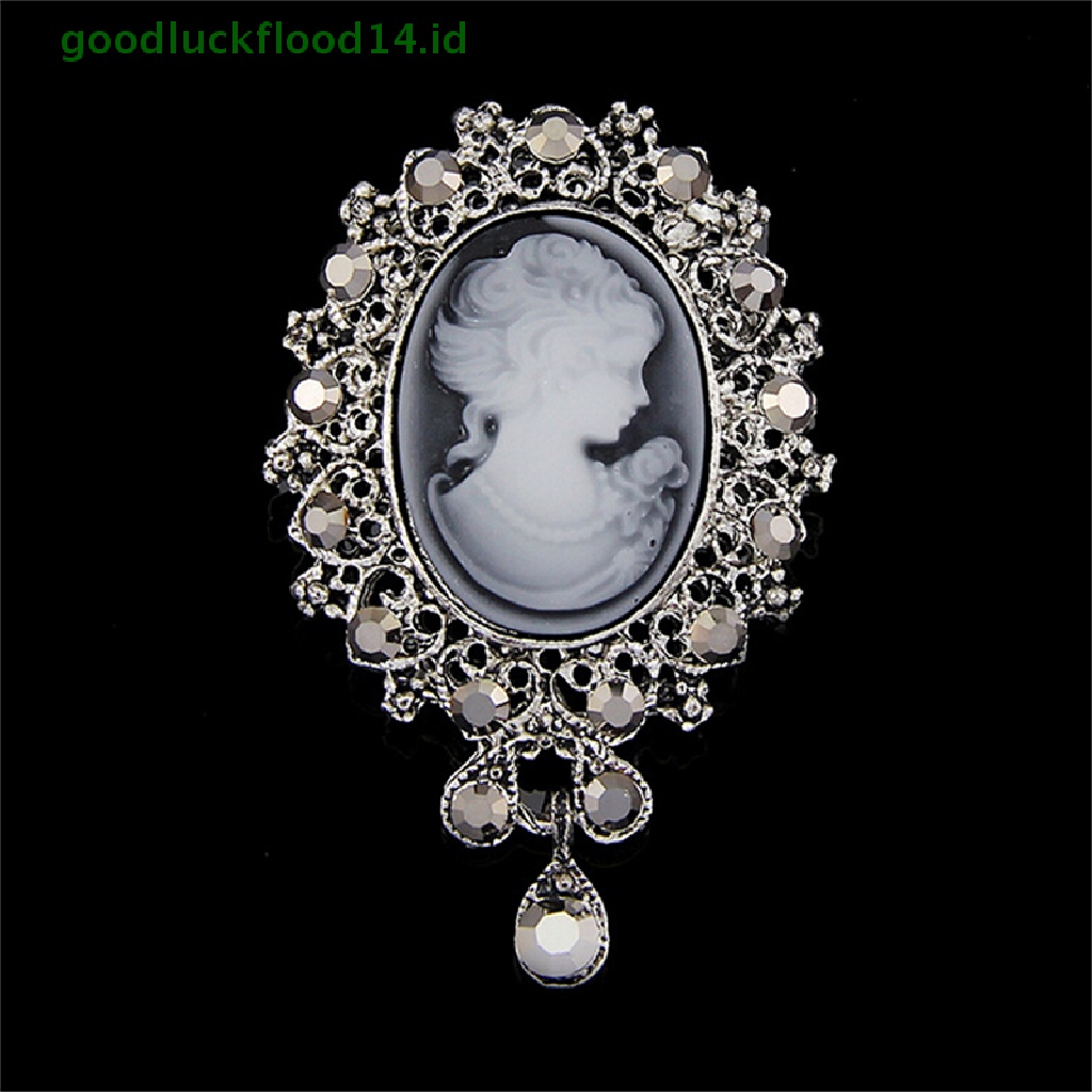 [GOOGFOUR] Hot Vintage Cameo Victorian Style crystal Pesta Pernikahan Wanita Liontin Bros Pin [TOP]