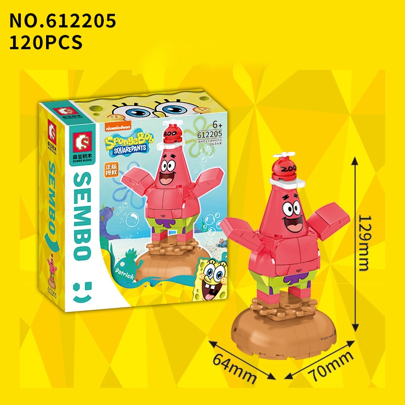 SEMBO Nano Block Spongebob Balok Susun Mainan Bangunan 3D Puzzle Brick Mini