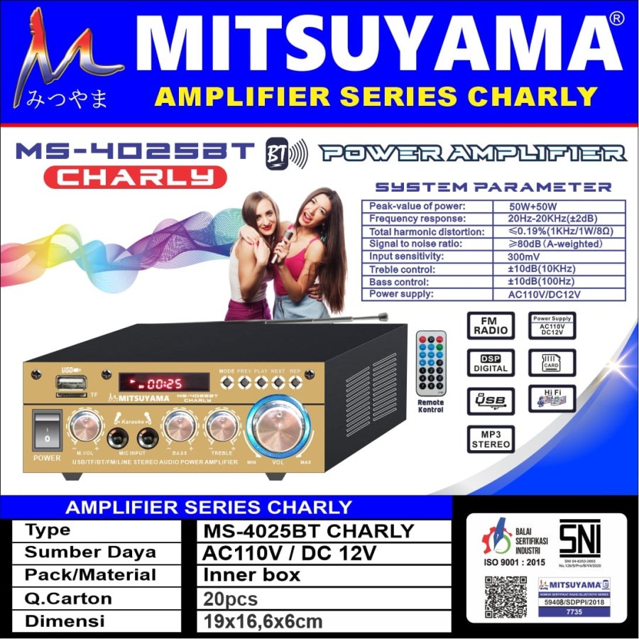 medan elektronik amplifier mitsuyama ms4025bt charly