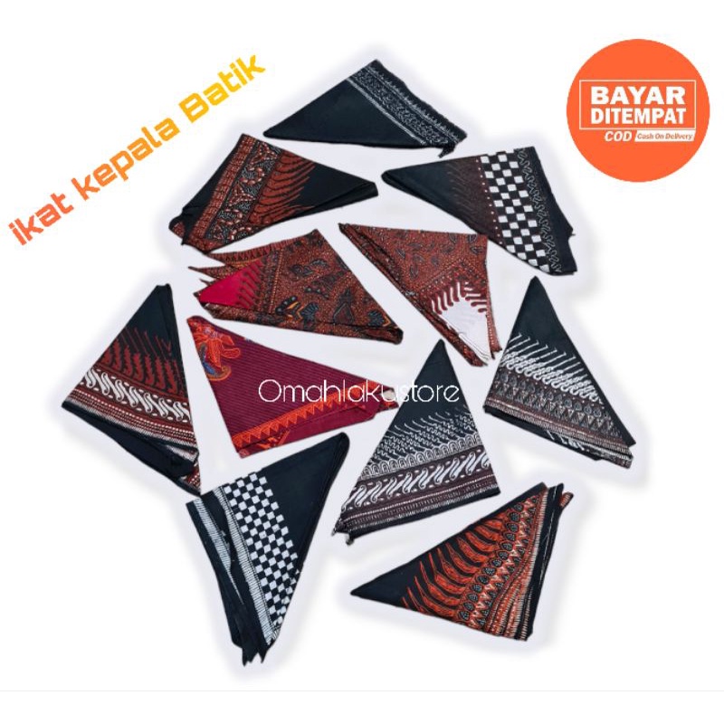 Iket Segitiga / Iket Segitiga Jawa / Iket Udeng Segitiga Banyak Motif / Slayer Batik / Ikat Kepala Batik