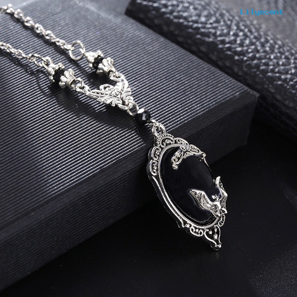 Ls Kalung Liontin Vintage Indah Gothic Halloween Kalung Kelelawar Untuk Pesta