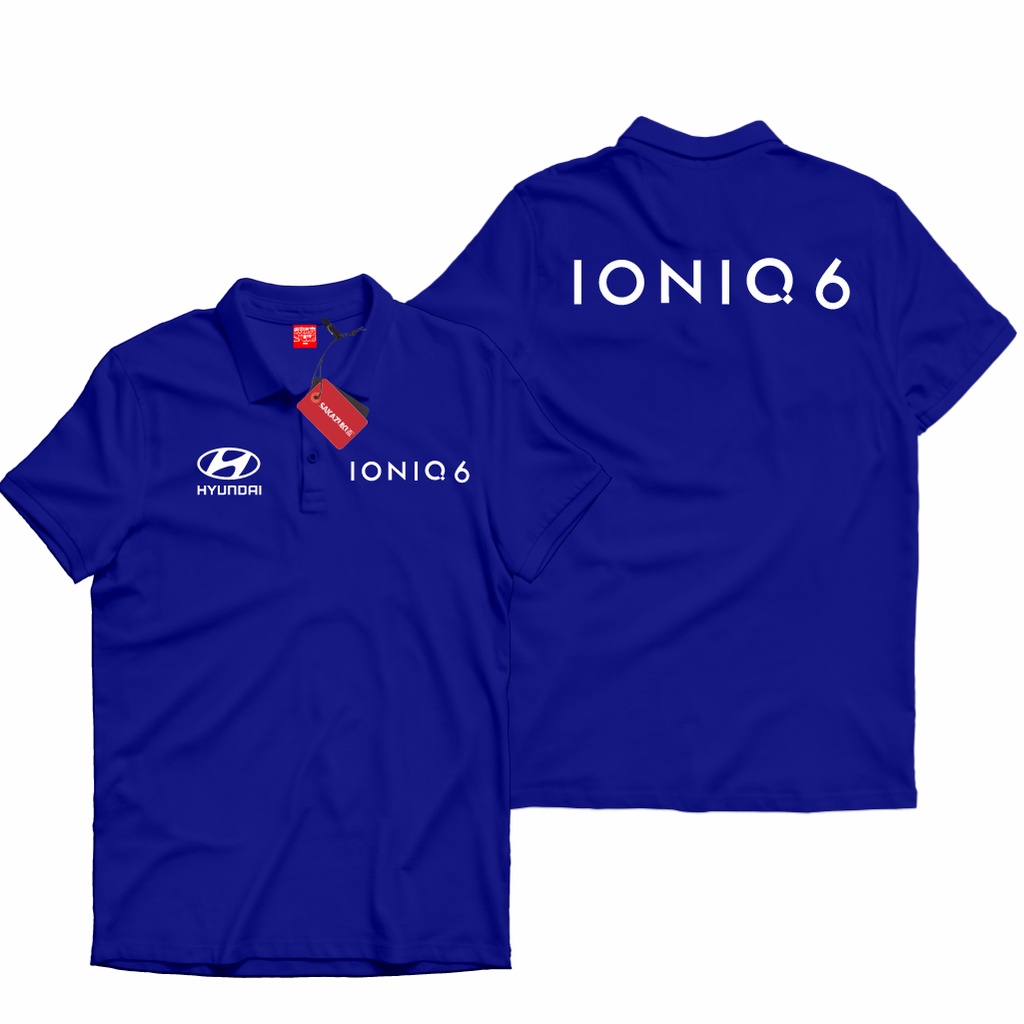 SAKAZUKI Polo Shirt Kaos Kerah Mobil HYUNDAI IONIQ 6 Kaos Otomotif