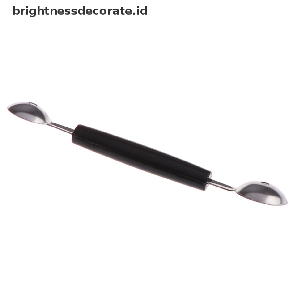 [Birth] Sendok Es Krim Buah Scoop Stainless Steal Double Ended Melon Ball Scooper Dapur [ID]