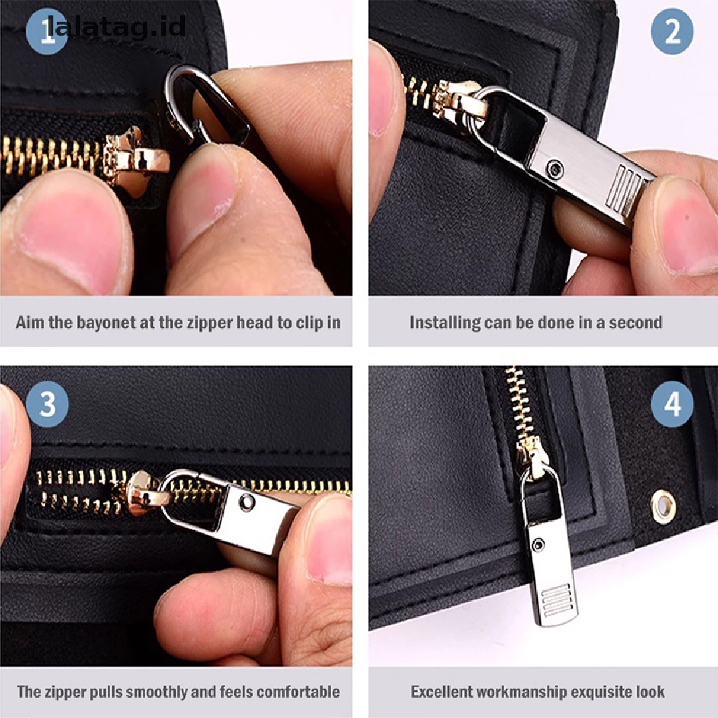 [lalatag] Metal Zipper Repair Kits Zipper Tarik Zipper Slider Jahit Diy Craft Sewing Kits [ID]