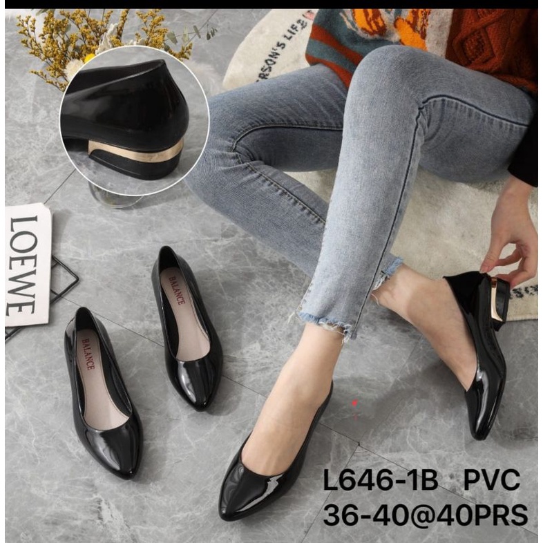 Sepatu Wedges Hak Tahu Gold Balance L646