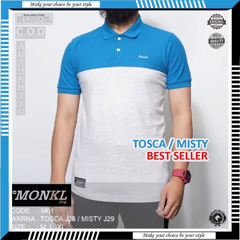 BAJU KAOS MONKL 100% ORIGINAL TOSCA MISTY TSHIRT POLO KERAH GERIMIS SANGHAI WANGKI PAKAIAN OUTFIT DI