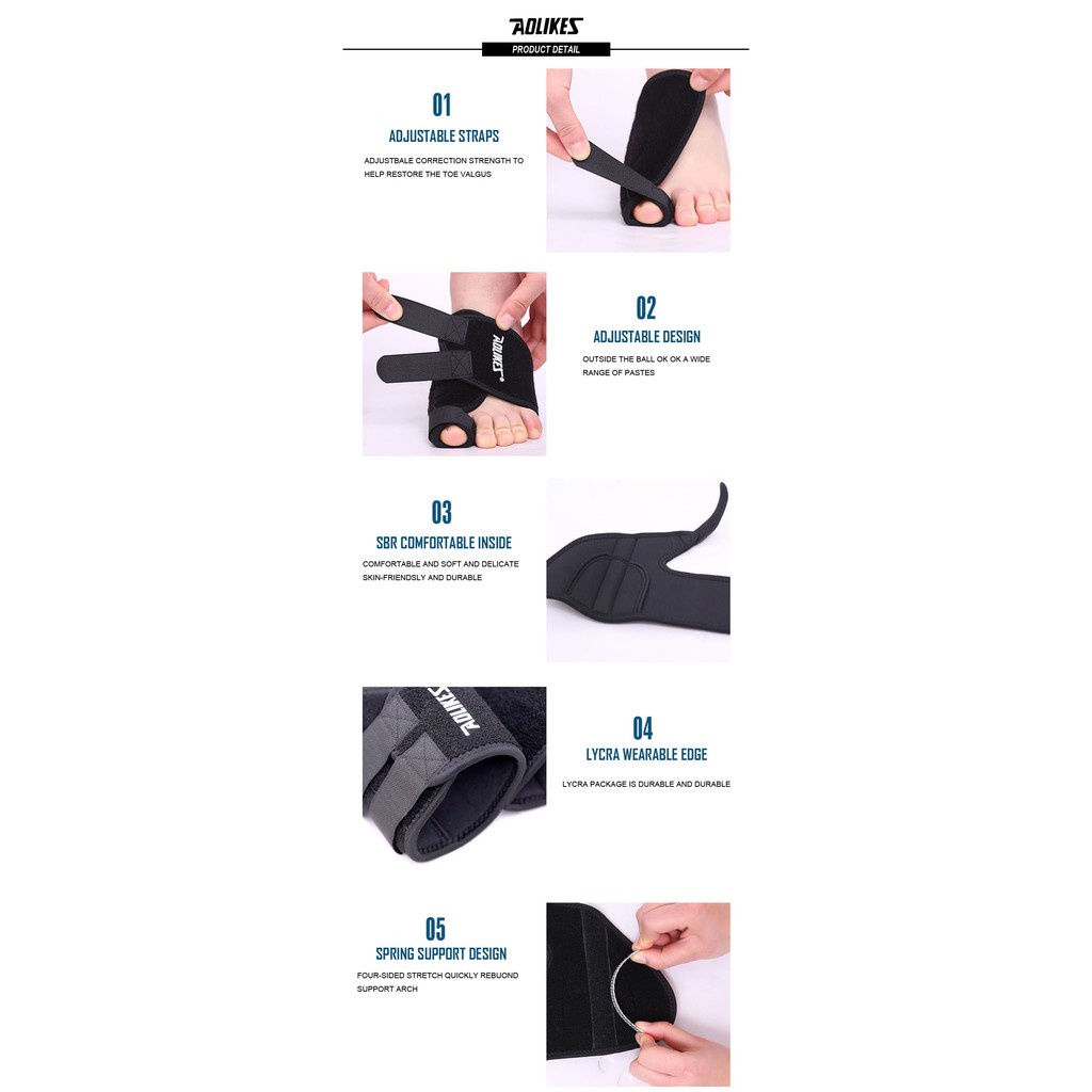 (COD) AOLIKES 1051 Toe Correction Thumb Big Bone Toe Corrector Bunion Aid Pelindung Jari Kaki Jempol