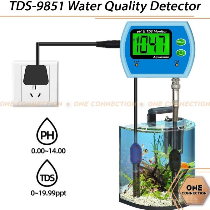 Alat Ukur pH TDS Water Quality Monitor Online Meter PH/TDS-9851 PH9851 onecon90 Juara