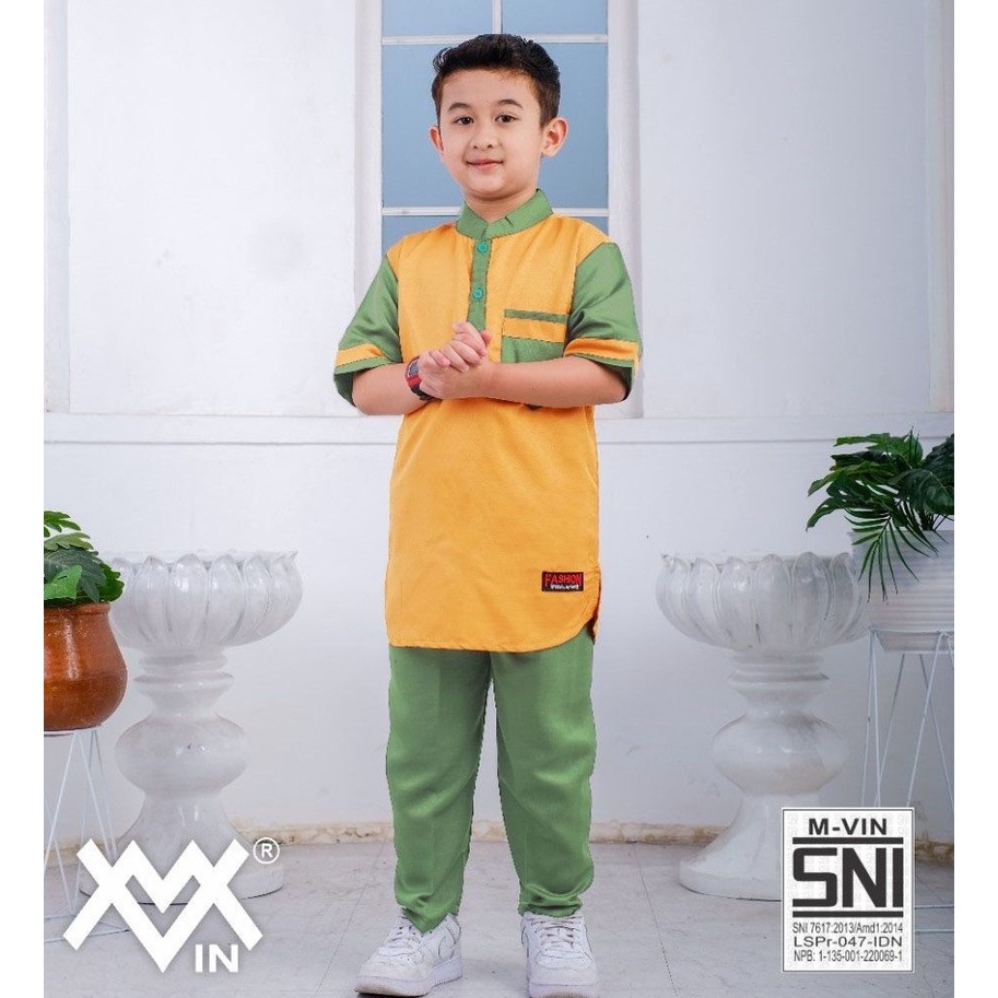 Baju Koko Pakistan-Setelan Baju Muslim Bordir Laki - Setelan Baju Koko Turki 1-9Thn M-Vin