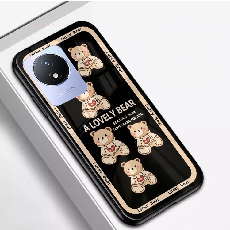 (Q37) Softcase Vivo Y02 - Softcase Kaca Vivo Y02 - Case Aesthetic Vivo Y02 - Case keren Vivo Y02 - C