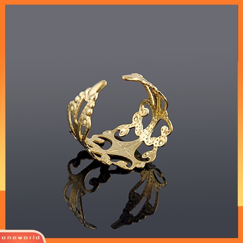 {oneworld} Fashion Wanita Berongga Adjustable Perhiasan Pantai Cincin Ujung Terbuka Untuk Hadiah Pesta