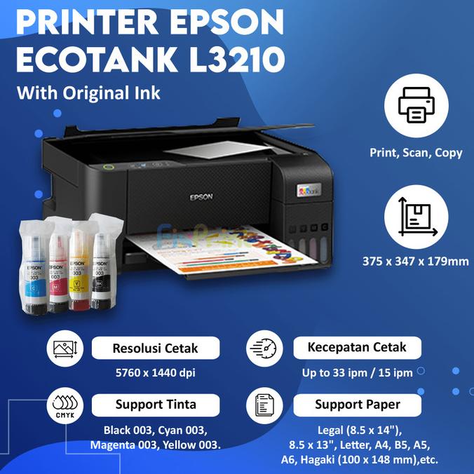 HRG DISKON Printer Epson L3210 A4 ECOTANK All in One InkTank