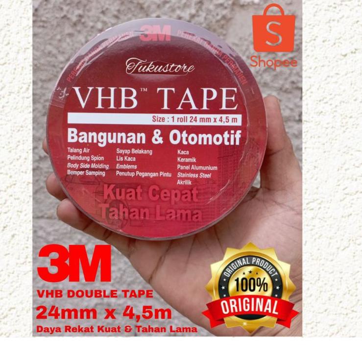 

GH2❁ DOUBLE TAPE 3M VHB Tape Automotive Size 24mm x 4,5m Super Lengket Tahan Lama TREN MASA KINI