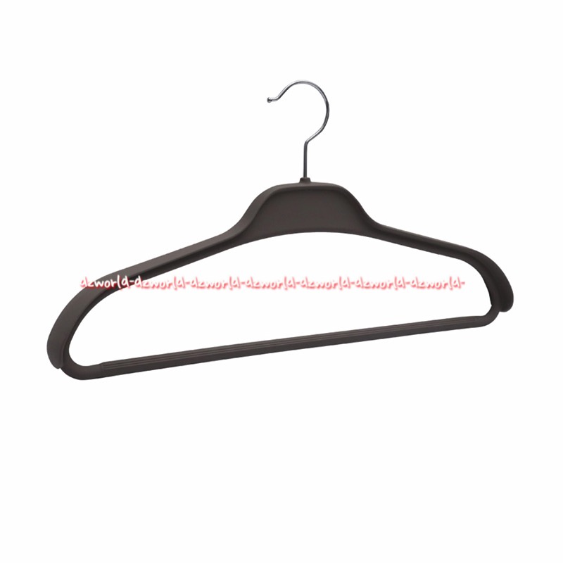 Stora Rubber Cloth Hanger Gantungan Hangers Bahan Karet Warna Abu Abu Hanger Plastik Rubber Coated Grey