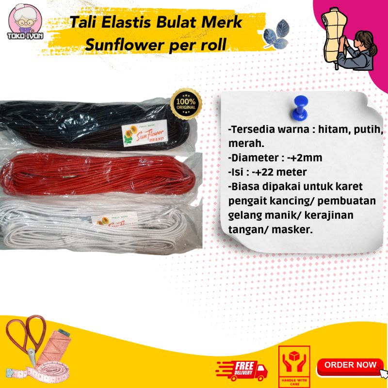 tali masker / karet masker / tali kancing / tali sengkelit  harga 1 pcs