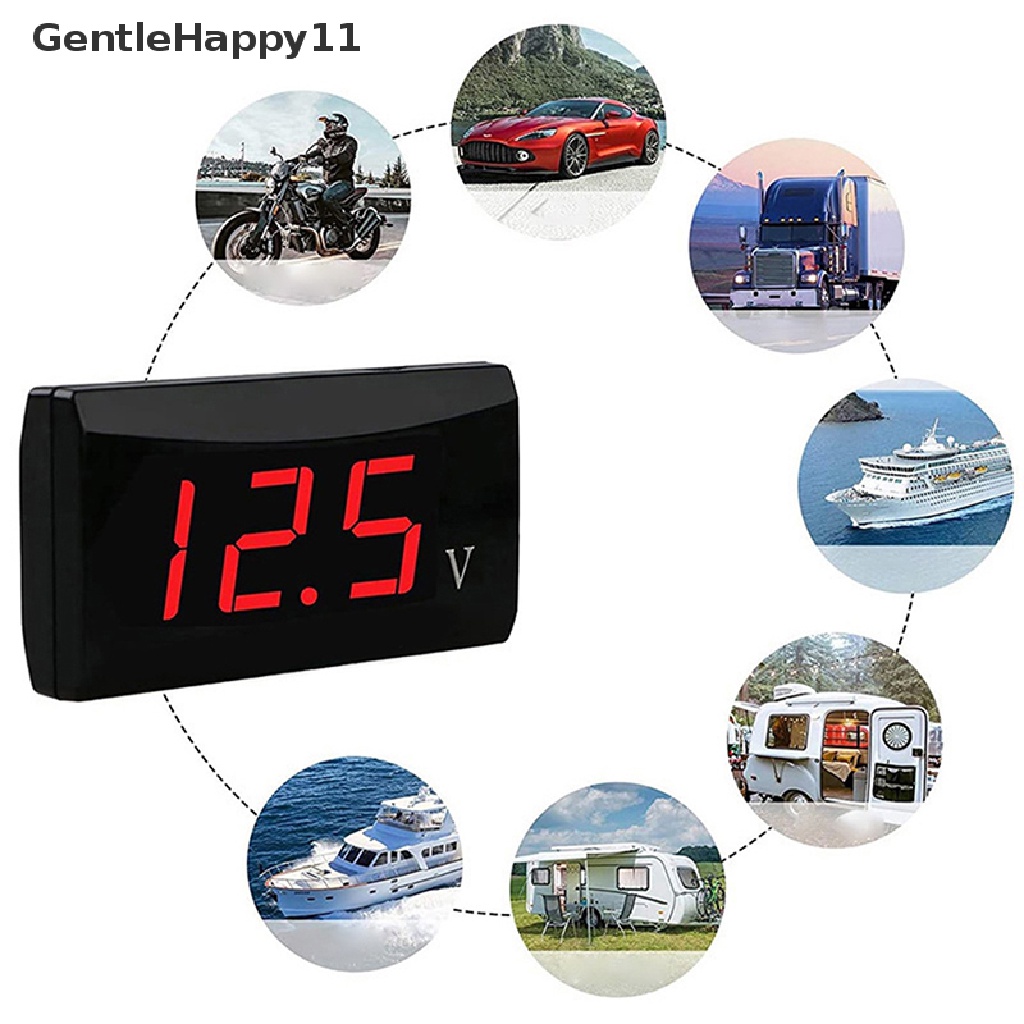 Gentlehappy Voltmeter DC 8-18V LED Display Digital Panel Volt Pengukur Tegangan Tester Detector id