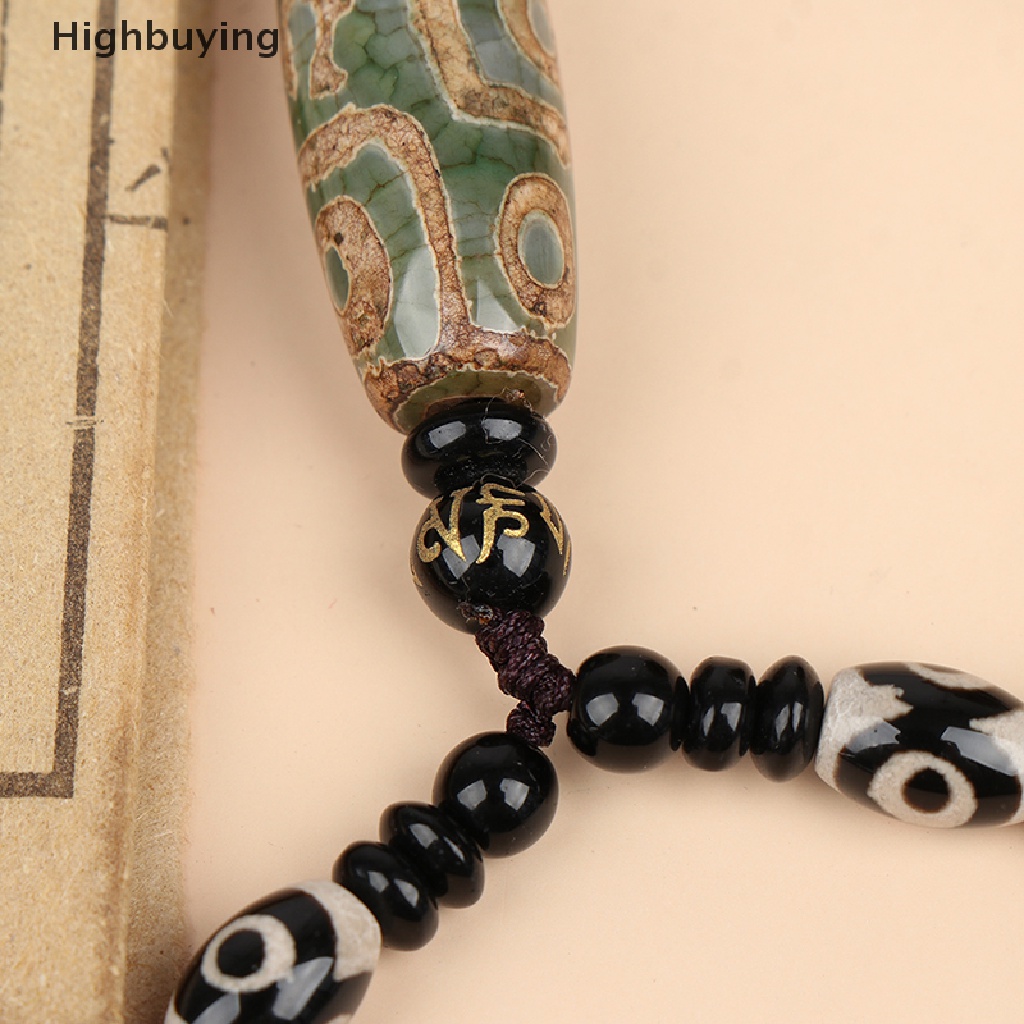 Hbid Sembilan Mata Tibet Dzi Liontin Choker Nacklace Natural Tibet Bead Hadiah Keberuntungan Glory