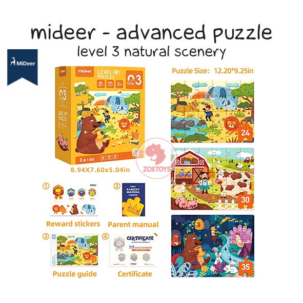 Zoetoys Mideer Advanced Level Up Puzzle Lv 1 2 3 4 5 6 7 | Dus Box | Mainan Edukasi Anak | Cari Kado | Cari Kado Natal