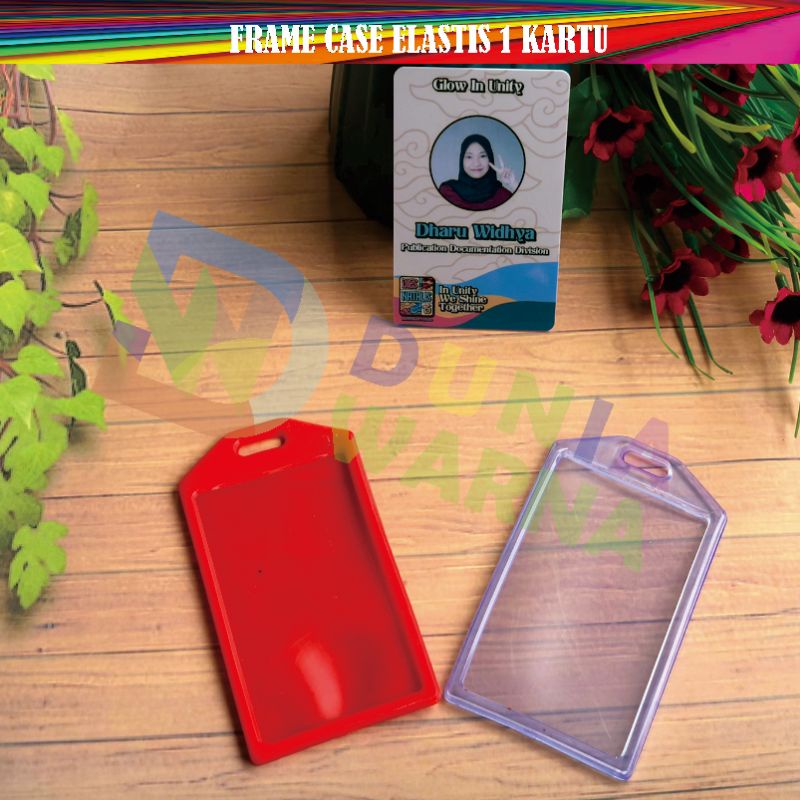 

Frame Casing Tempat ID Card Holder Elastis Potrait 1 Muka ( 1 kartu)