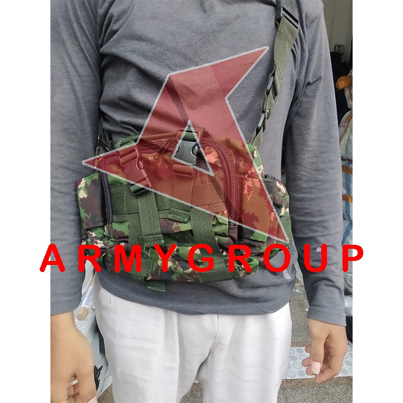 tas slingbag waistbag tas selempang pinggang army loreng Tas Loreng Army