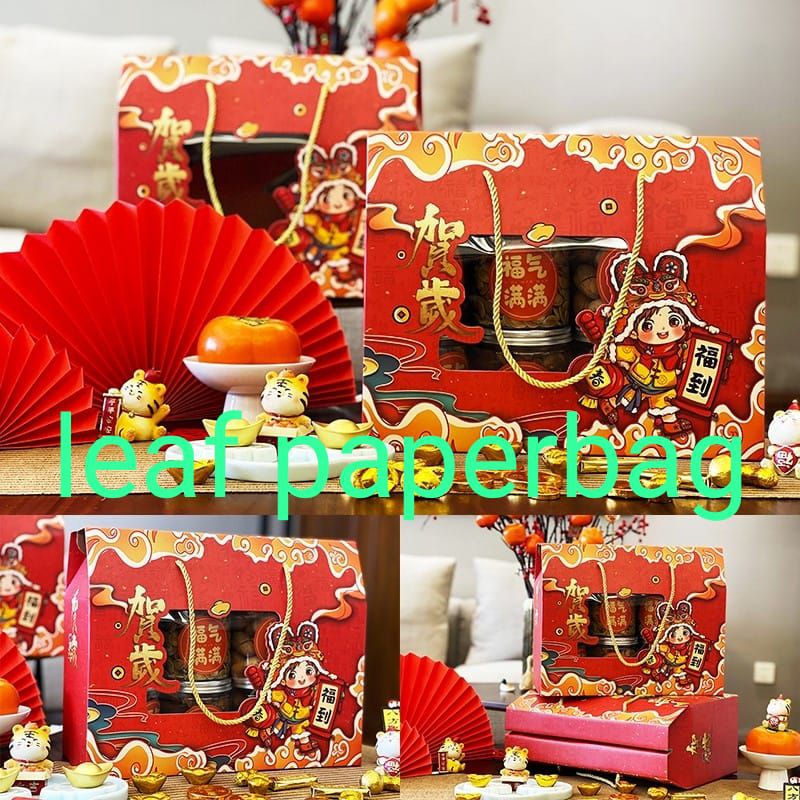 

paper bag imlek cny sincia chinese new year / tas imlek / kotak kado imlek / box imlek / hampers hantaran musim semi bahan kardus buah