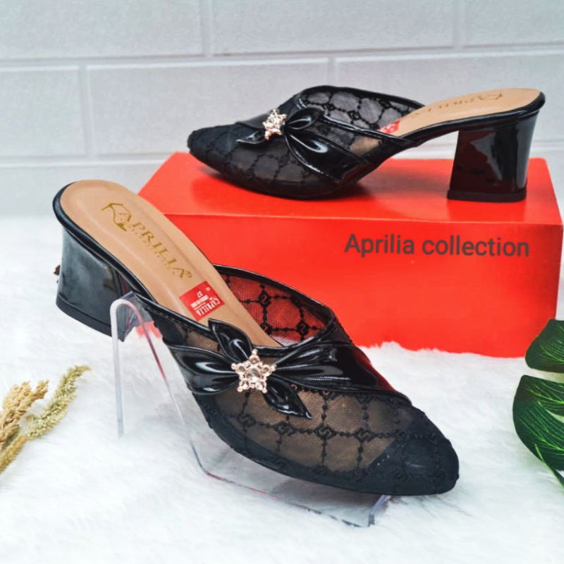 Sandal brukat pesta wanita terbaru hak tahu 5cm aprilia collection/sendal sepatu heels pengantin pernikahan wanita remaja kekinian intan shoes collection bisa cod/weeding shoes