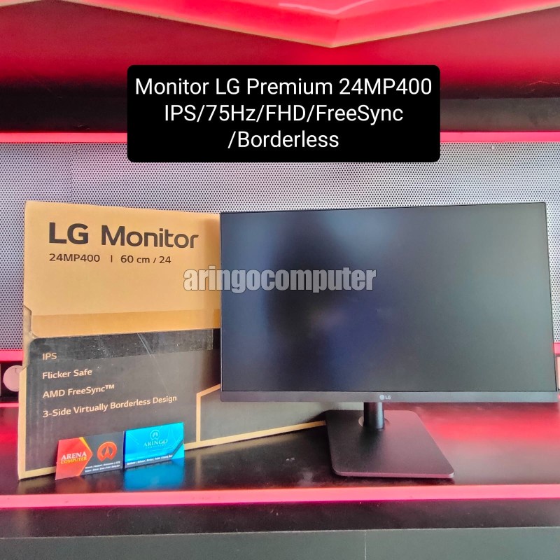 Monitor LG Premium 24MP400 IPS/75Hz/FHD/FreeSync/Borderless