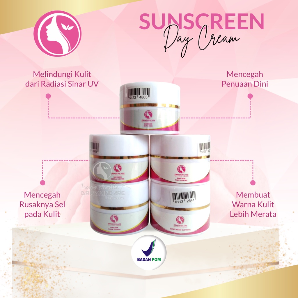 DRW SKINCARE SUNSCREEN DRW CREAM SIANG DRW SUNSCREEN PENCERAH SUNSCREEN GLOWING SUNSCREEN OILY ACNE 