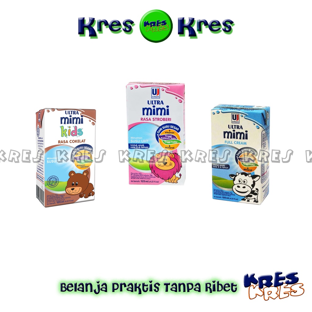 

KRES - Ultra Jaya Susu Ultra MIMI UHT Mix Vanilla Stoberi Coklat Full Cream