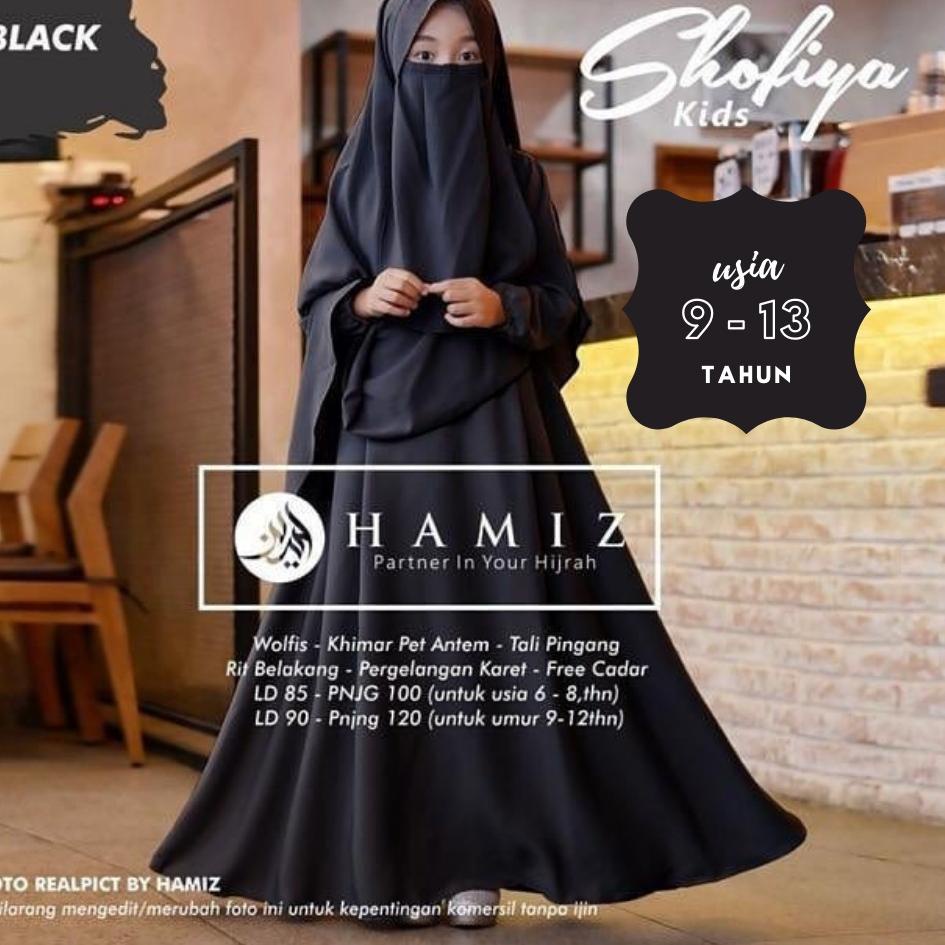 Gamis Muslim Anak Perempuan Umur 7 - 15 Tahun Terbaru | Baju Anak Muslim Set Hijab Dan Cadar | Gamis