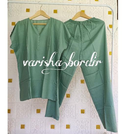 "GTO.23Ja23o" PIYAMA RAYON BUSUI - SET CELANA TANGAN PENDEK - PAJAMAS RAYON POLOS / SETCEL ONE SET P