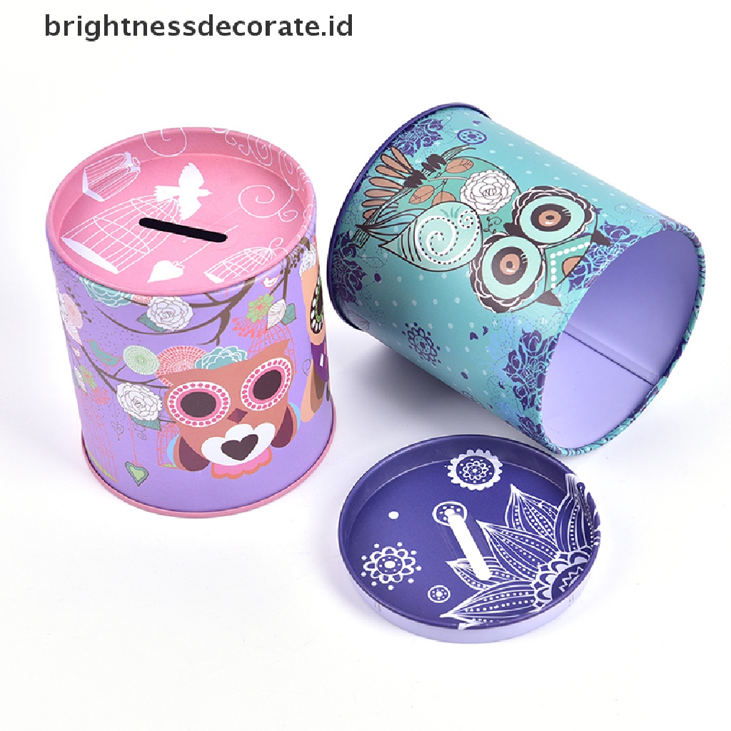 [Birth] Owl Celengan Tinplate Celengan Hadiah Anak Kid Gift Kotak Uang [ID]