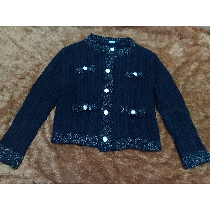 cardigan Crop rajut kepang