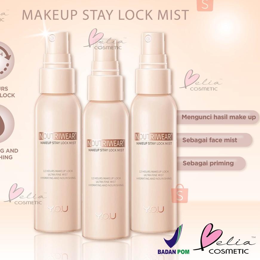 Terbaru | KJ5|❤ BELIA ❤ YOU Noutriwear+ Makeup Stay Lock Mist 55ml | Setting Spray | Face Mist | Fin