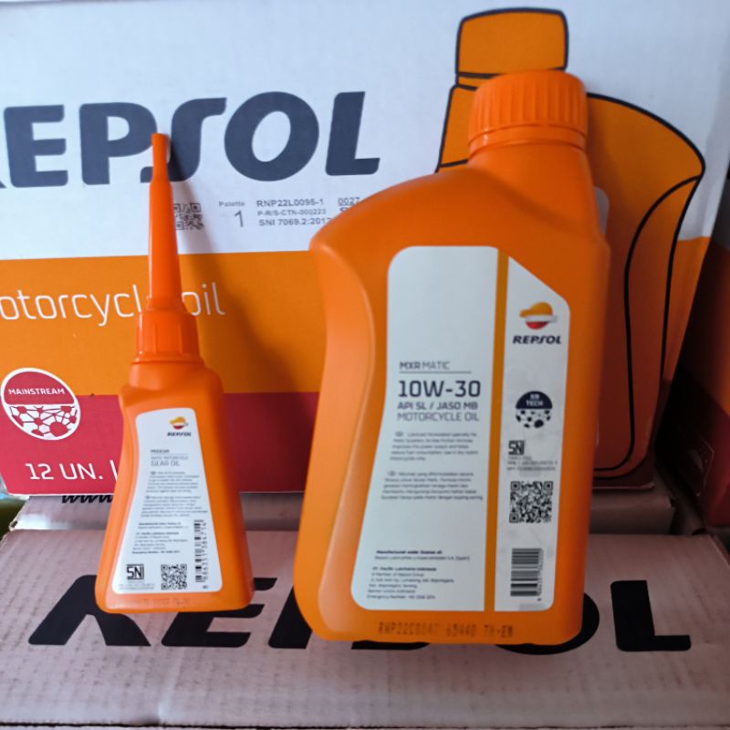 PAKET OLI REPSOL MXR MATIC 08L SAE 10W-30 API SL JASO MB + OLI GARDAN 120ML ORIGINAL REPSOL