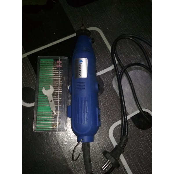 Bor mini merek BENZ Werks + mata bor ukir, second