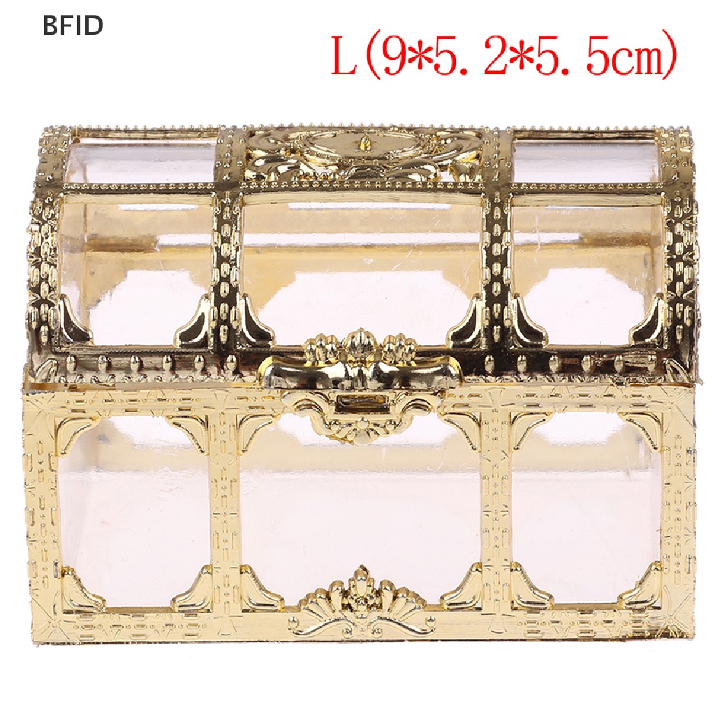 [BFID] 1pc Kotak Penyimpanan Portable Candy Hollow Gold Silver Treasure Chest Case Organizer [ID]