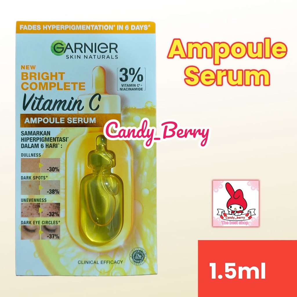 Garnier Bright Complete Hyperpigmentation Ampoule Serum Vitamin C CandyBerry