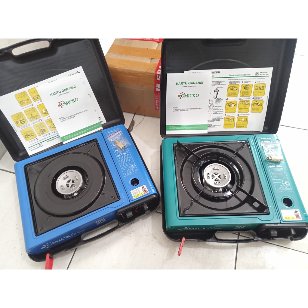 Kompor Gas Portable OMICKO 2 in 1 Tungku Masak Kualitas Bagus SNI