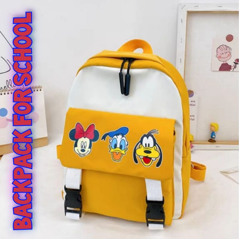 samasuka.shop - Tas sekolah  anak sd lucu kartun Mickey Mouse dan teman teman