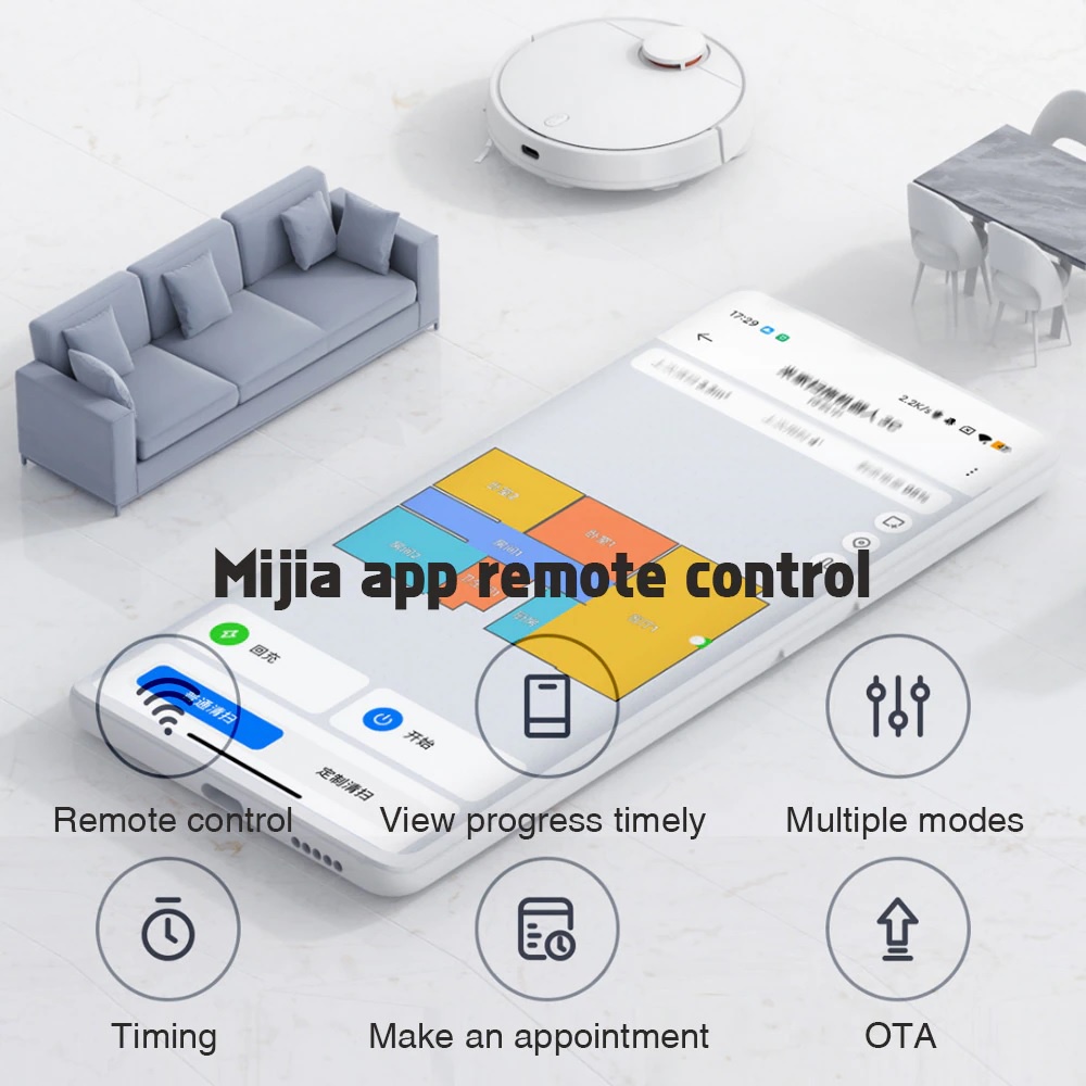 MIJIA Mi Robot Vacuum Cleaner 3C - Smart Robot Vacuum Cleaner Sweeping Mopping - B106CN - Penyedot Debu Robotik - Bisa Vacuum dan Pel